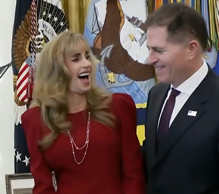 Billionaire spotted at White House event laughing alongside a gentleman in a suit Billionaire spotted at White House event laughing alongside a gentleman in a suit