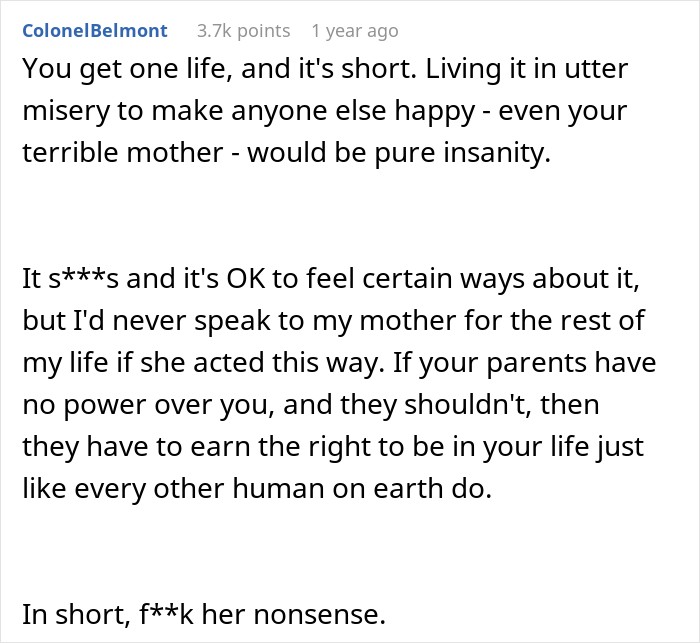 Mom Says There Is "No Point" For Daughter's Life If She's Not Going To Have Kids Mom Says There Is "No Point" For Daughter's Life If She's Not Going To Have Kids