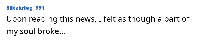 Sad fan reaction to news that an influencer and video game creator loses his life, stating a part of their soul broke.