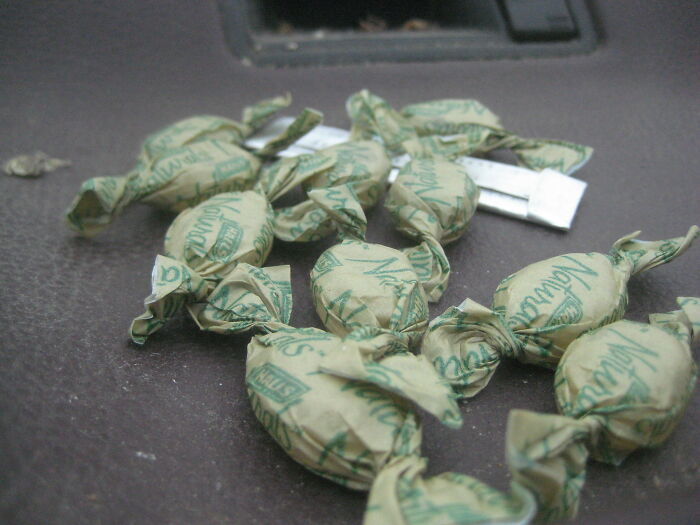 Wrapped cough drops given away instead of candy while trick-or-treating.
