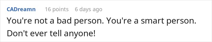 User comment telling someone to keep their life-changing inheritance a secret. User comment telling someone to keep their life-changing inheritance a secret.