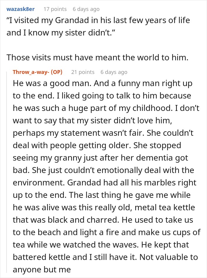 Post details about personal memories behind a life-changing inheritance left by a grandfather. Post details about personal memories behind a life-changing inheritance left by a grandfather.