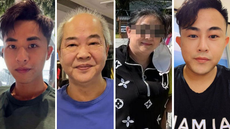 Collage of four individuals with blurred face on one person Collage of four individuals with blurred face on one person