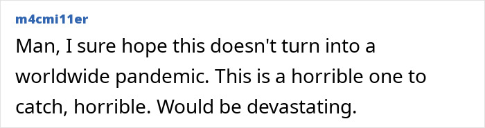 Social media comment expressing fear about a suspected plague lab leak turning into a pandemic. Social media comment expressing fear about a suspected plague lab leak turning into a pandemic.