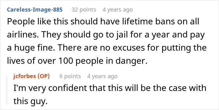 Social media comments about severe consequences after a dad yells and threatens crew on a diverted flight. Social media comments about severe consequences after a dad yells and threatens crew on a diverted flight.