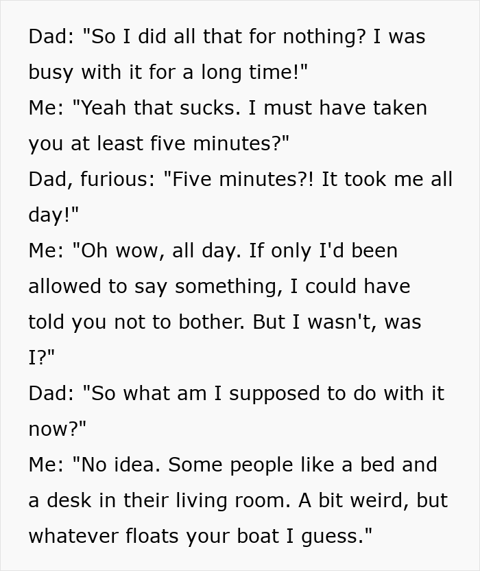 Man Regrets Shutting Up His Son, Who Just Wanted To Arrange A More Convenient Way To Move Out Man Regrets Shutting Up His Son, Who Just Wanted To Arrange A More Convenient Way To Move Out