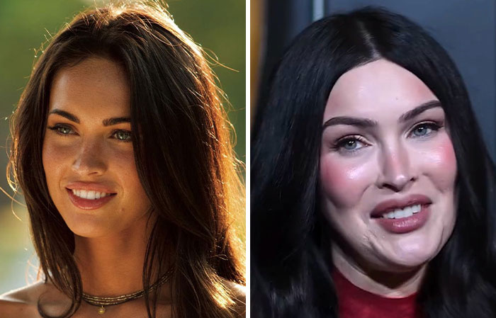 Before and after images showing the changes in Megan Fox's appearance Before and after images showing the changes in Megan Fox's appearance