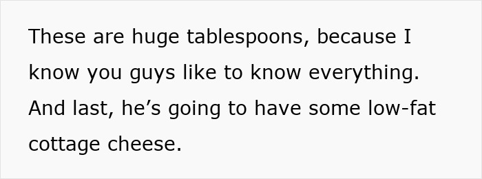 Text describing tablespoons and low-fat cottage cheese in lunch meal plan Text describing tablespoons and low-fat cottage cheese in lunch meal plan