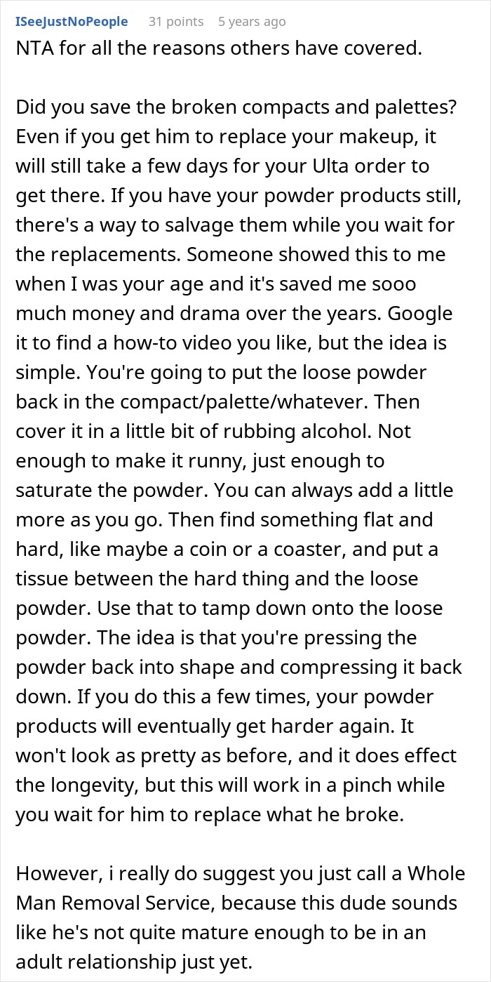 Guy Destroys GF’s £200 Makeup Collection, Then Lectures Her About Being Too Attached To Her Stuff Guy Destroys GF’s £200 Makeup Collection, Then Lectures Her About Being Too Attached To Her Stuff