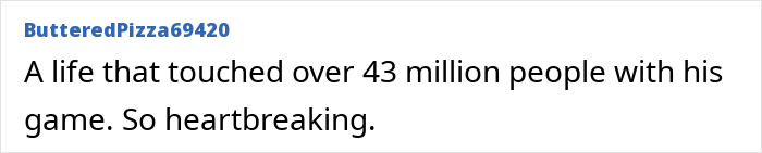 A online comment honoring the legacy of a video game creator.