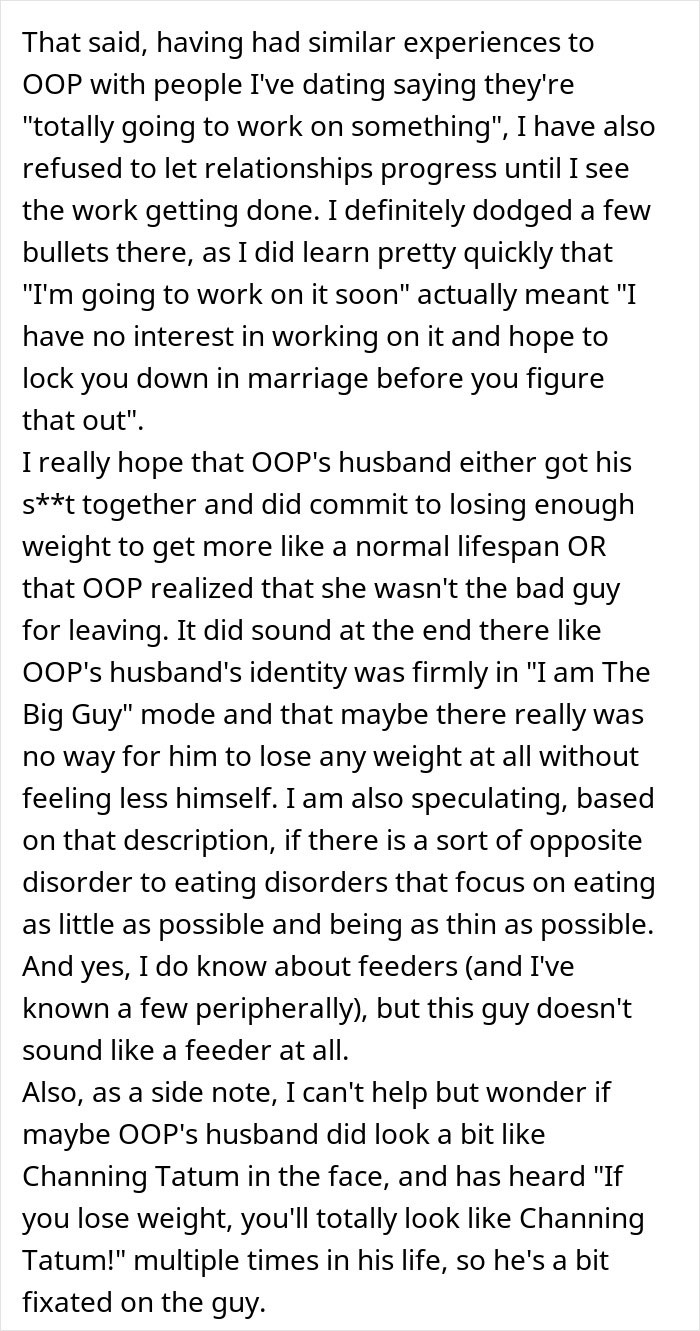 Wife Gives Obese Husband An Ultimatum, He Says She Wants Him To Look Like Channing Tatum Wife Gives Obese Husband An Ultimatum, He Says She Wants Him To Look Like Channing Tatum