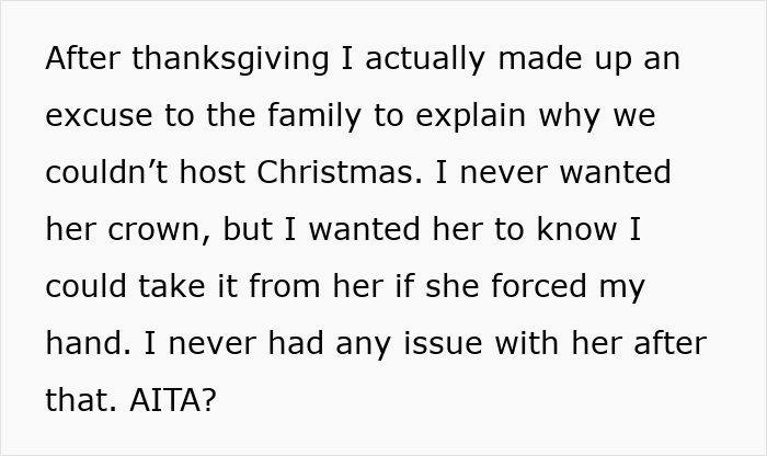 Daughter-in-law explains excuse to avoid hosting Christmas to challenge toxic mom Daughter-in-law explains excuse to avoid hosting Christmas to challenge toxic mom