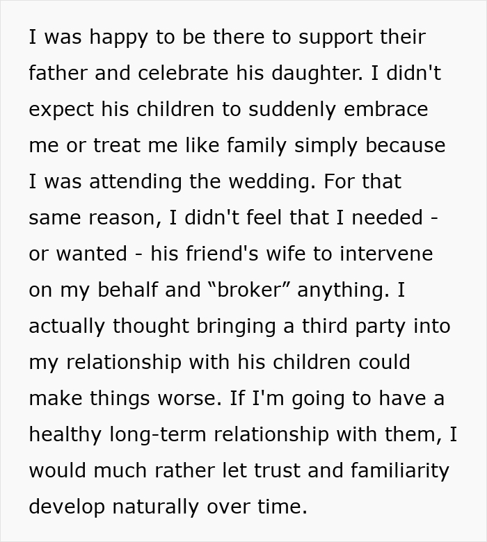 Story snippet about a woman wanting to naturally build trust with her boyfriend's children. Story snippet about a woman wanting to naturally build trust with her boyfriend's children.