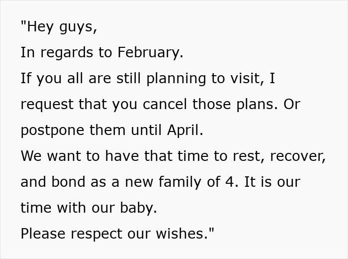 A draft message from a woman trying to set a clear boundary with her family. A draft message from a woman trying to set a clear boundary with her family.