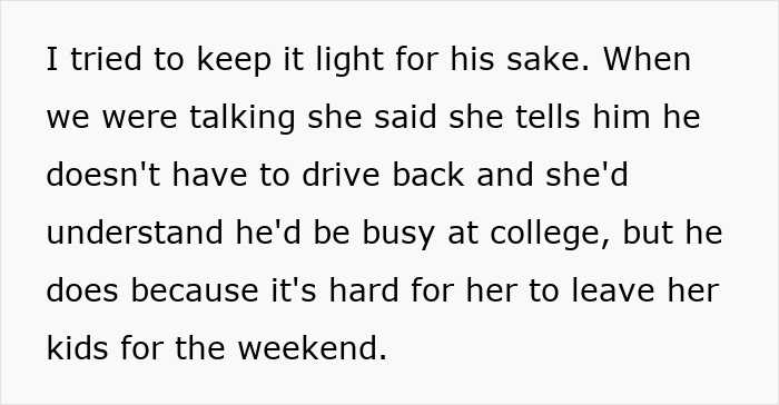 Screenshot of post text about a mom describing conversations with her 19-year-old son's older GF. Screenshot of post text about a mom describing conversations with her 19-year-old son's older GF.