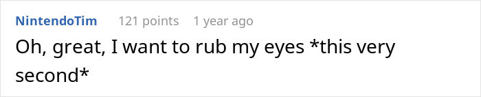 User reacting to eye rubbing relief advice from eye doctors User reacting to eye rubbing relief advice from eye doctors
