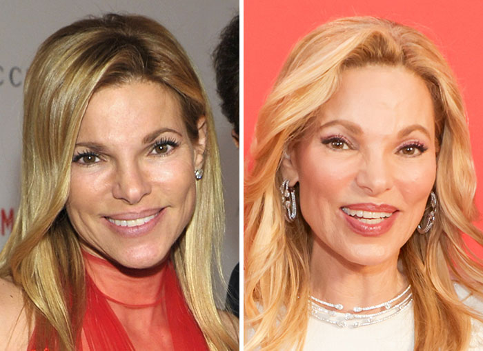 Side-by-side comparison of women in Trump's circle with extreme MAGA face looks