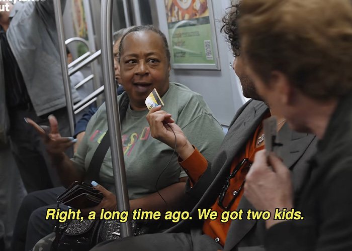The 68-year-old bar owner speaking during a subway interview with Conan O’Brien The 68-year-old bar owner speaking during a subway interview with Conan O’Brien