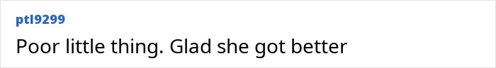 User comment wishing well to a baby recovering from a severe illness after a Halloween activity.