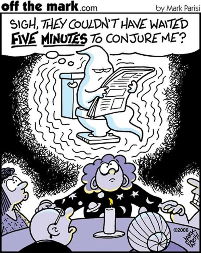 Halloween ghost cartoon annoyed about being conjured too early