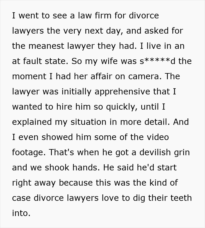 A man explains visiting a divorce lawyer after discovering his wife's secret affair on camera. A man explains visiting a divorce lawyer after discovering his wife's secret affair on camera.