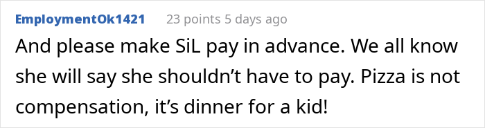 A comment advising to demand payment from an entitled aunt after a Halloween invite controversy.