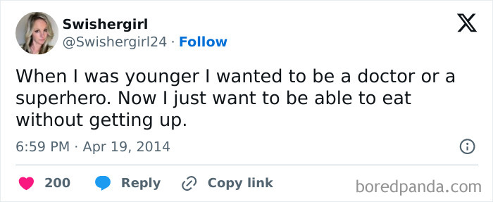 Adult meme about adult desire to eat without getting up