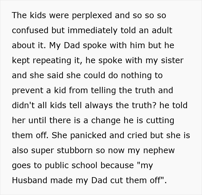 Image containing text about family conflict and cutting off relatives related to a guy pursuing his ex.