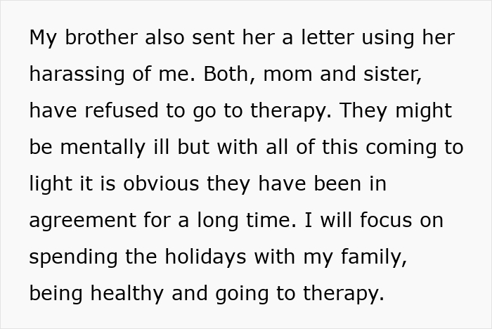 A text update detailing how a guy keeps pursuing ex who rejected him and family boundary issues.