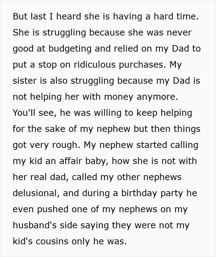 Text explaining financial struggles and family issues involving a guy who keeps pursuing ex.
