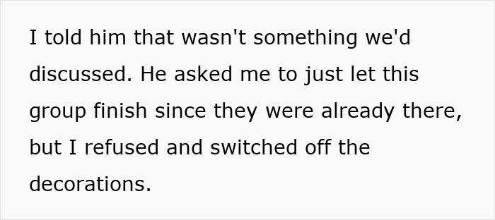 Text snippet where homeowner refuses access after neighbor advertises paid tour on private property.