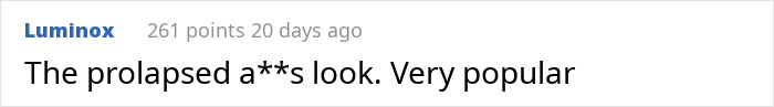 Online comment criticizing trend outcomes related to lip filler results. Online comment criticizing trend outcomes related to lip filler results.