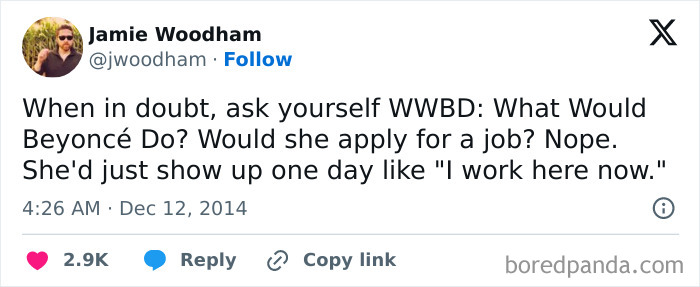 Funny post about applying for a job, among other work tweets