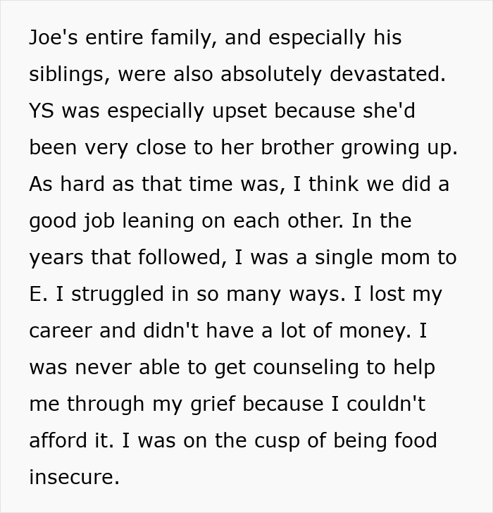 A social media text post about family struggles after losing a brother and facing grief. A social media text post about family struggles after losing a brother and facing grief.