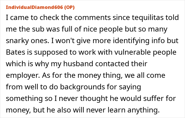 Reddit comment about a guy who keeps pursuing ex and facing work consequences.