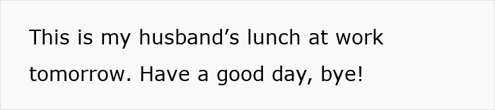 Text saying husband's lunch at work tomorrow Text saying husband's lunch at work tomorrow