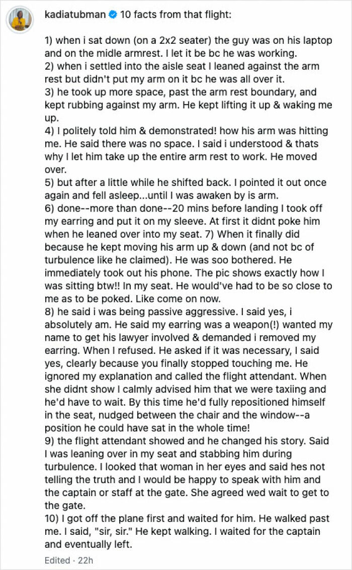 Text post detailing a viral earring trick story on a flight Text post detailing a viral earring trick story on a flight