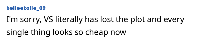 Comment criticizing Victoria's Secret's cheap appearance in Kylie Jenner's showing