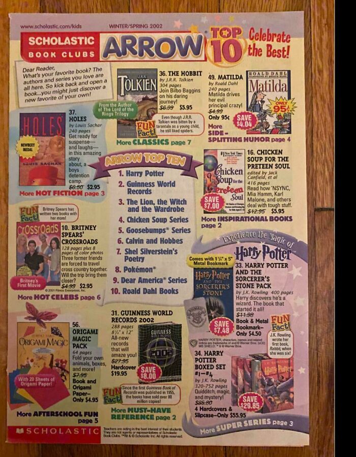 A classic Scholastic book club flyer bringing back 90s childhood memories