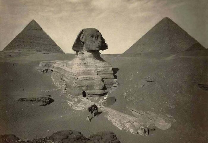 The Partially Excavated Sphinx. Late 1800's