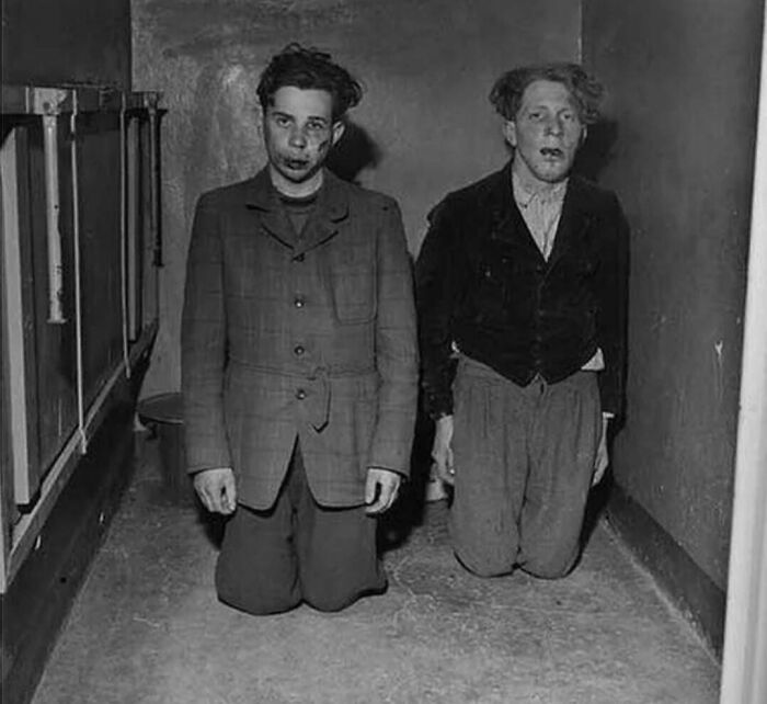 Buchenwald Concentration Camp Guards Who Received Beating From The Prisoners When The Camp Was Liberated, 1945