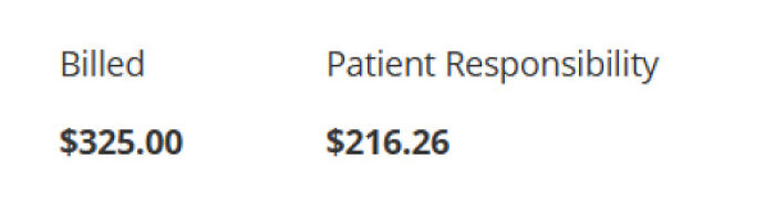 A bill showing high patient responsibility costs representing modern life in America