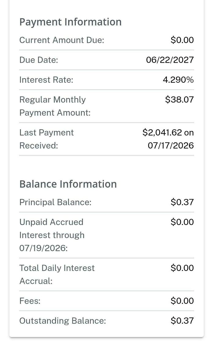 A billing statement showing an outstanding balance of 37 cents, reflecting modern life in America.