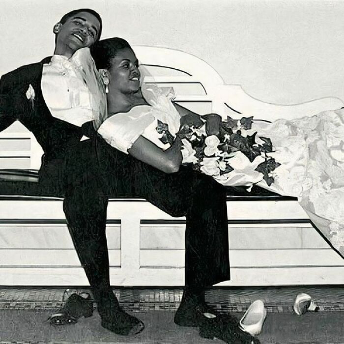 The Obamas On Their Wedding Day, 1992