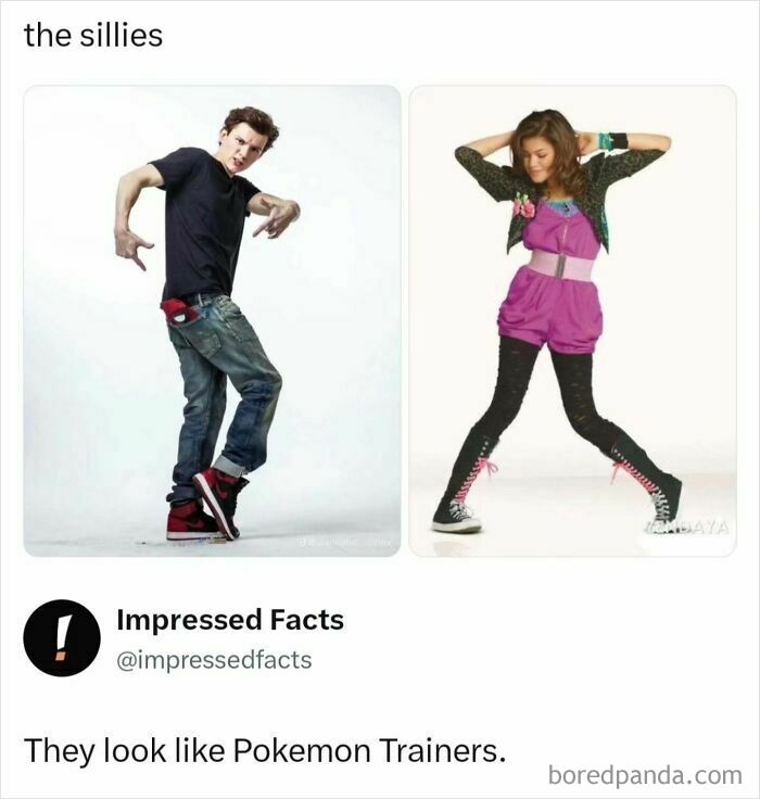 Funny post comparing awkward early photos of Tom Holland and Zendaya to Pokemon Trainers