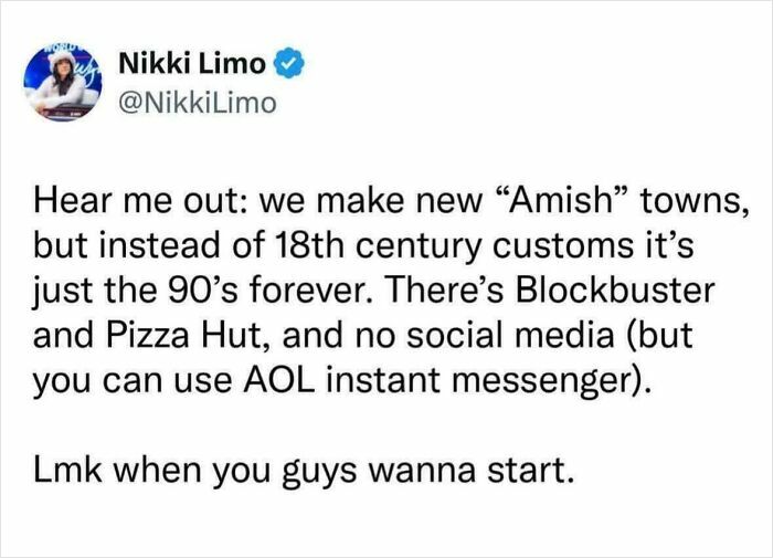 Tweet proposing a 90s themed town, among nostalgic images that will take 90s kids back to childhood