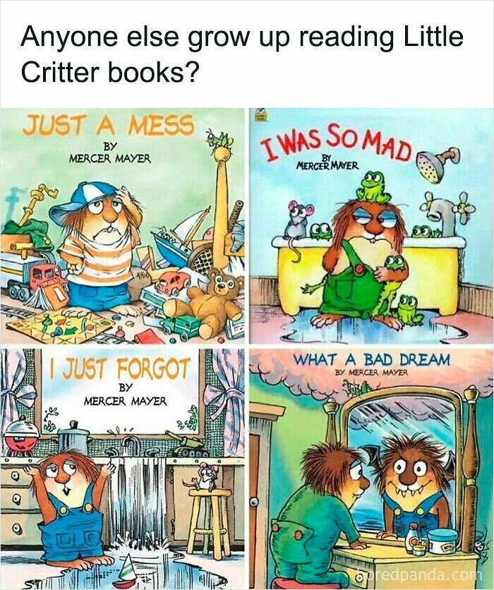 Four Mercer Mayer Little Critter book covers, representing nostalgic images for 90s kids
