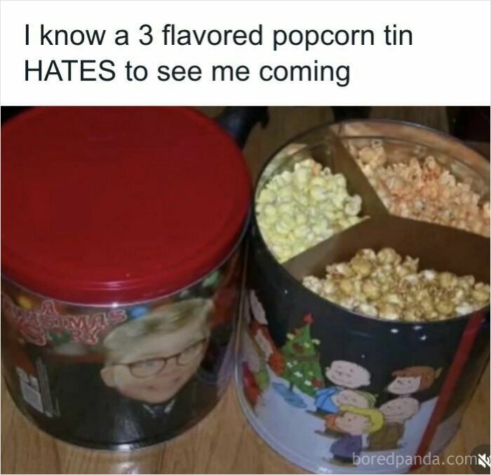 Nostalgic holiday popcorn tins from childhood