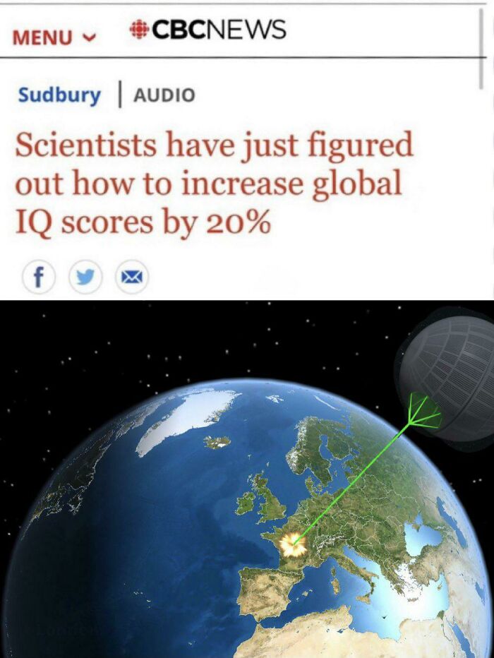 British Memes showing the D***h Star targeting Europe on a globe