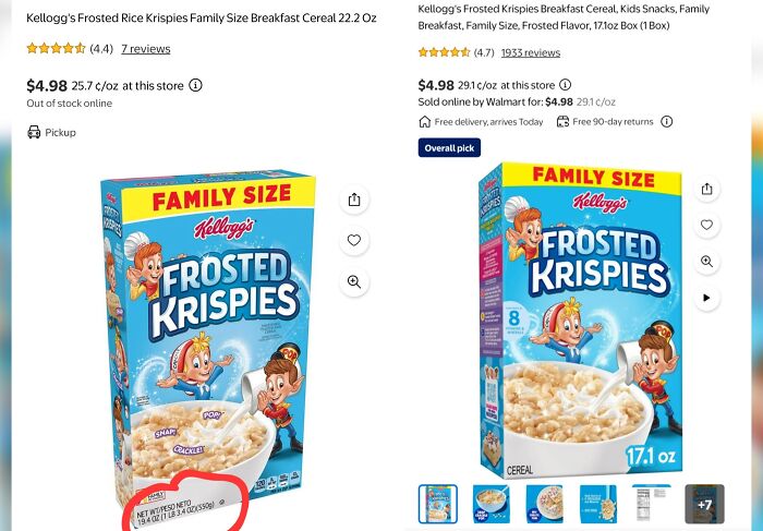 Cereal Family Sizing Shrinkage Is Getting Insane 22.2->19.4->17.1oz